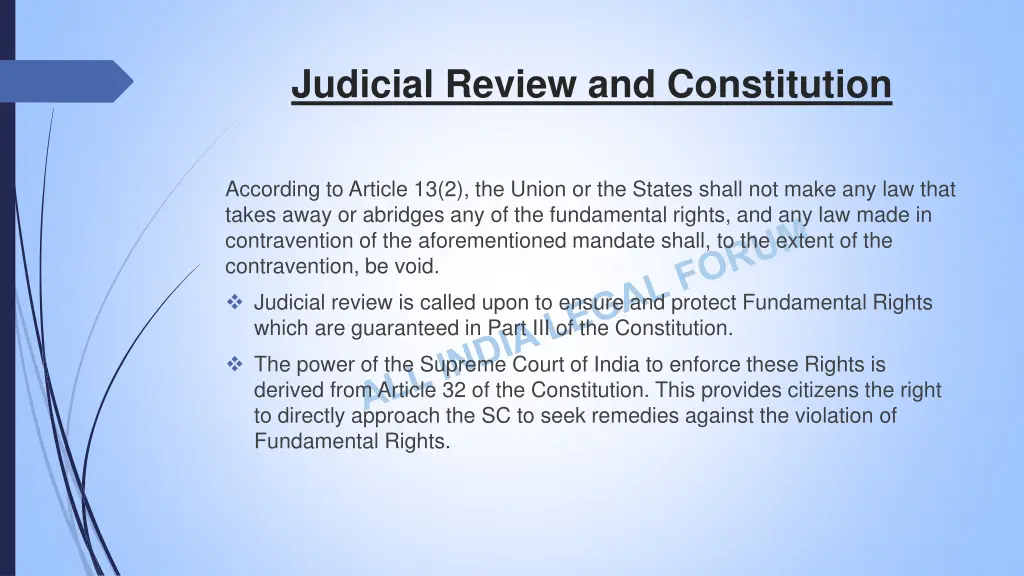 judicial review and constitution