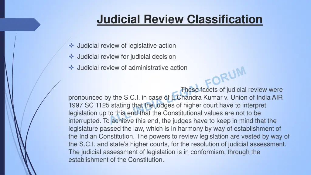 judicial review classification