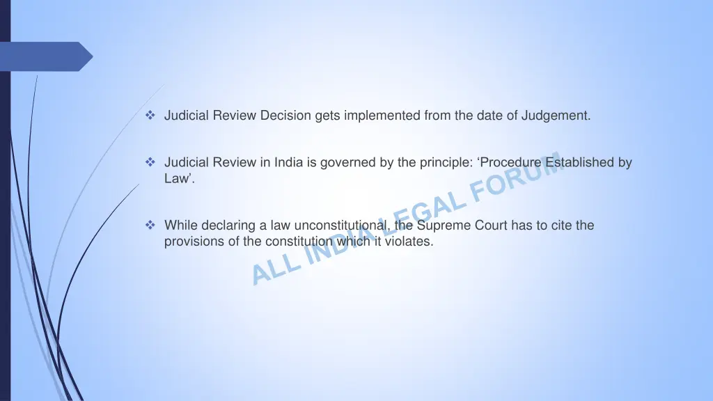 judicial review decision gets implemented from