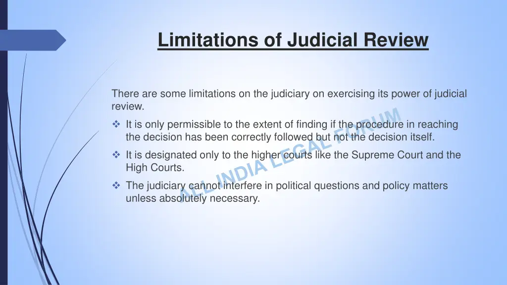 limitations of judicial review