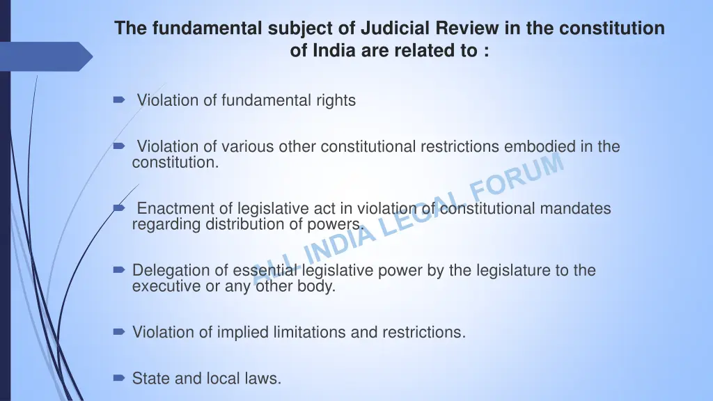 the fundamental subject of judicial review