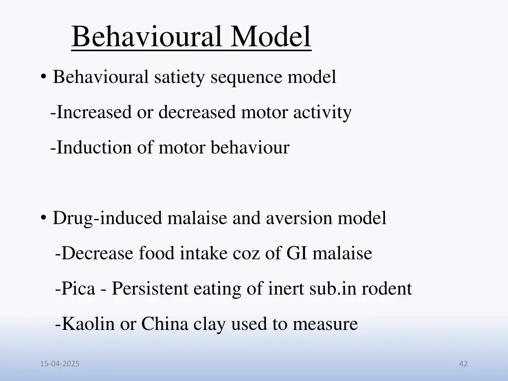 behavioural model