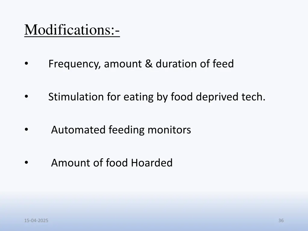modifications