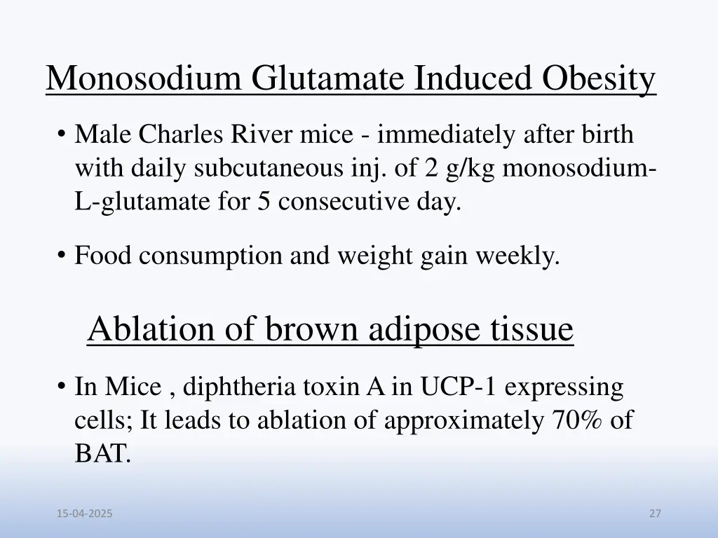 monosodium glutamate induced obesity