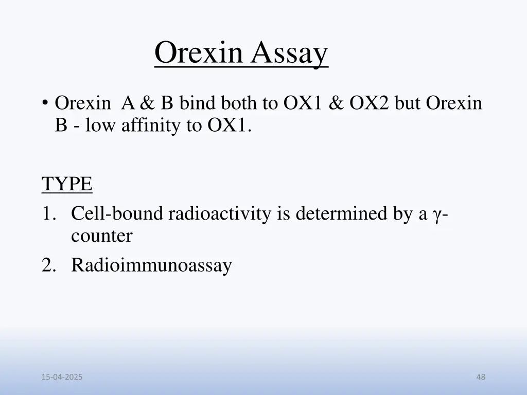 orexin assay