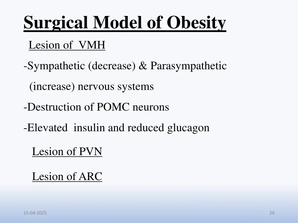 surgical model of obesity