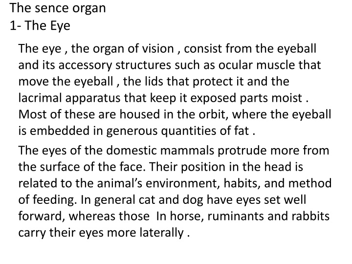 the sence organ 1 the eye