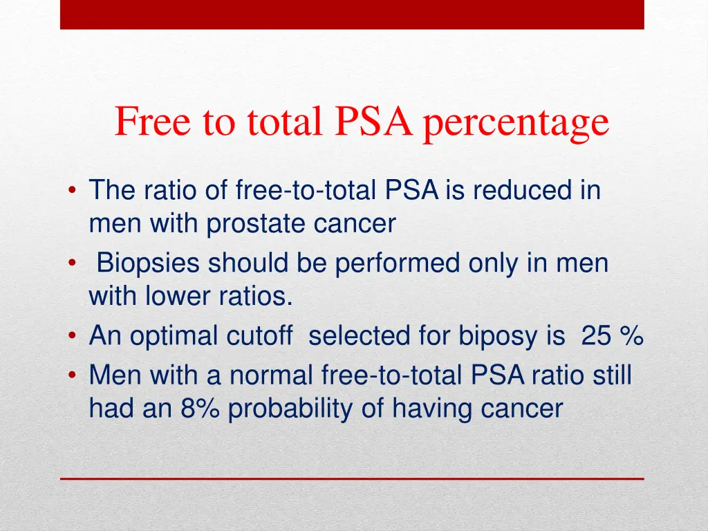 free to total psa percentage