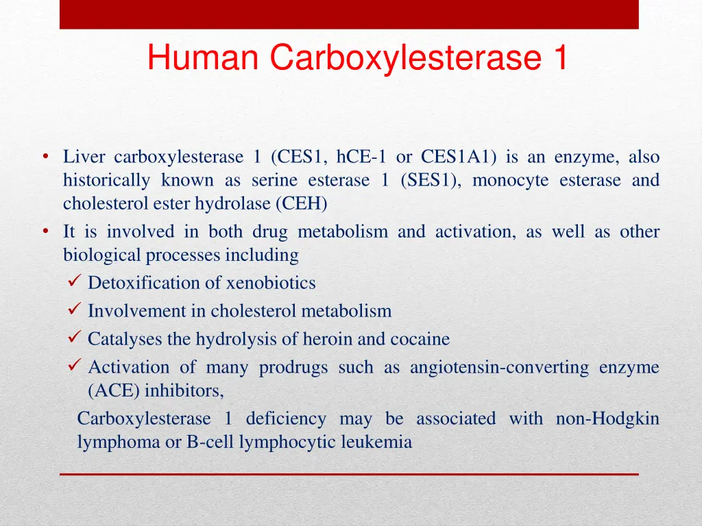 human carboxylesterase 1
