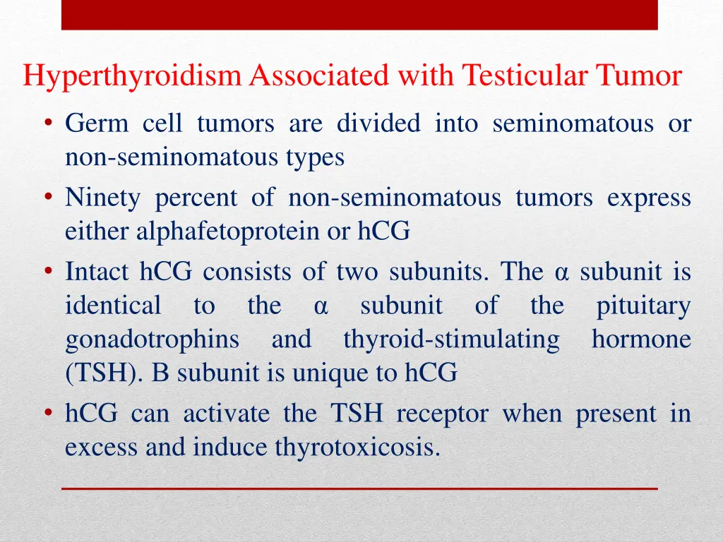 hyperthyroidism associated with testicular tumor