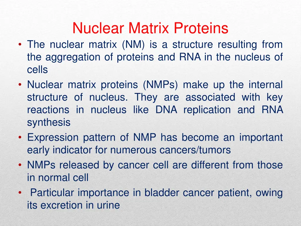 nuclear matrix proteins the nuclear matrix