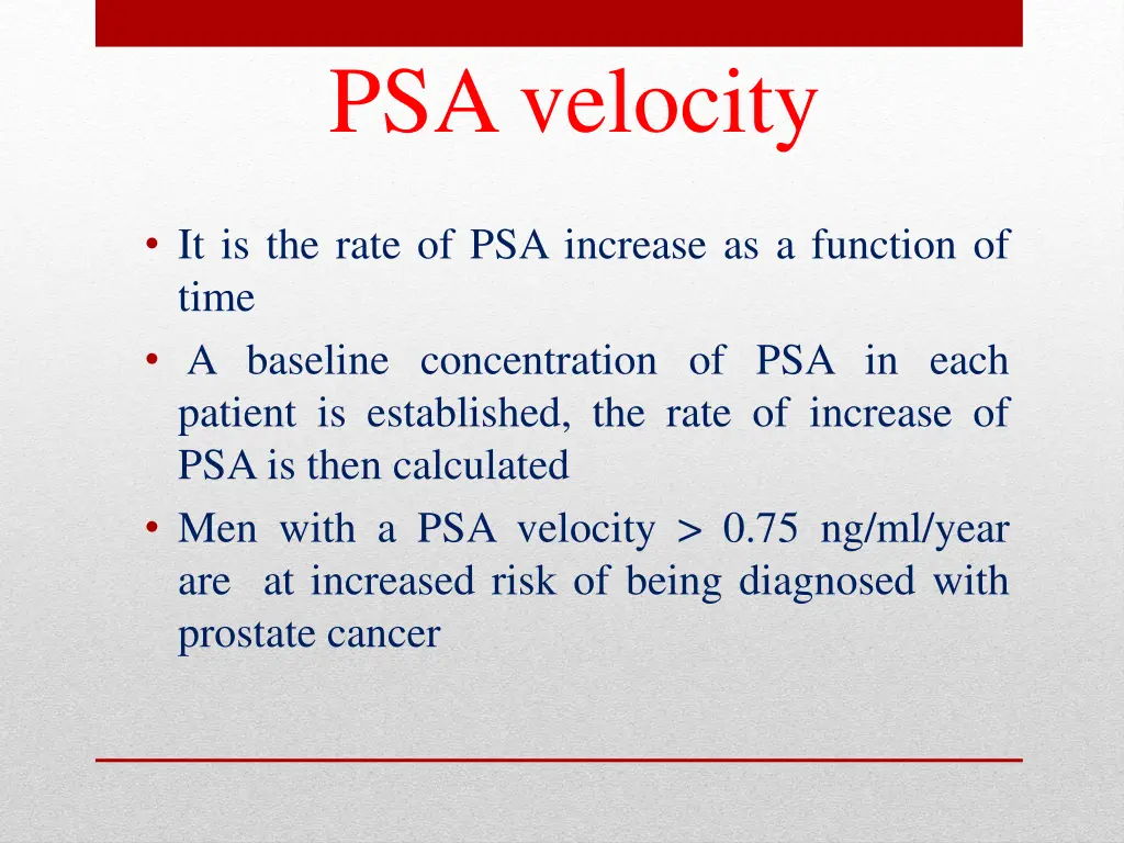 psa velocity