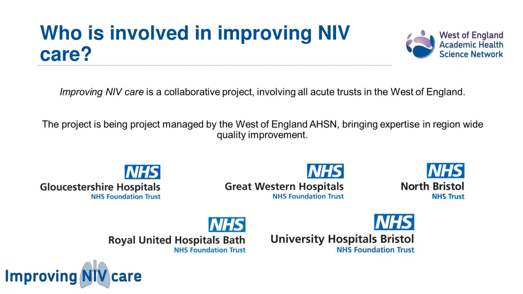 who is involved in improving niv care