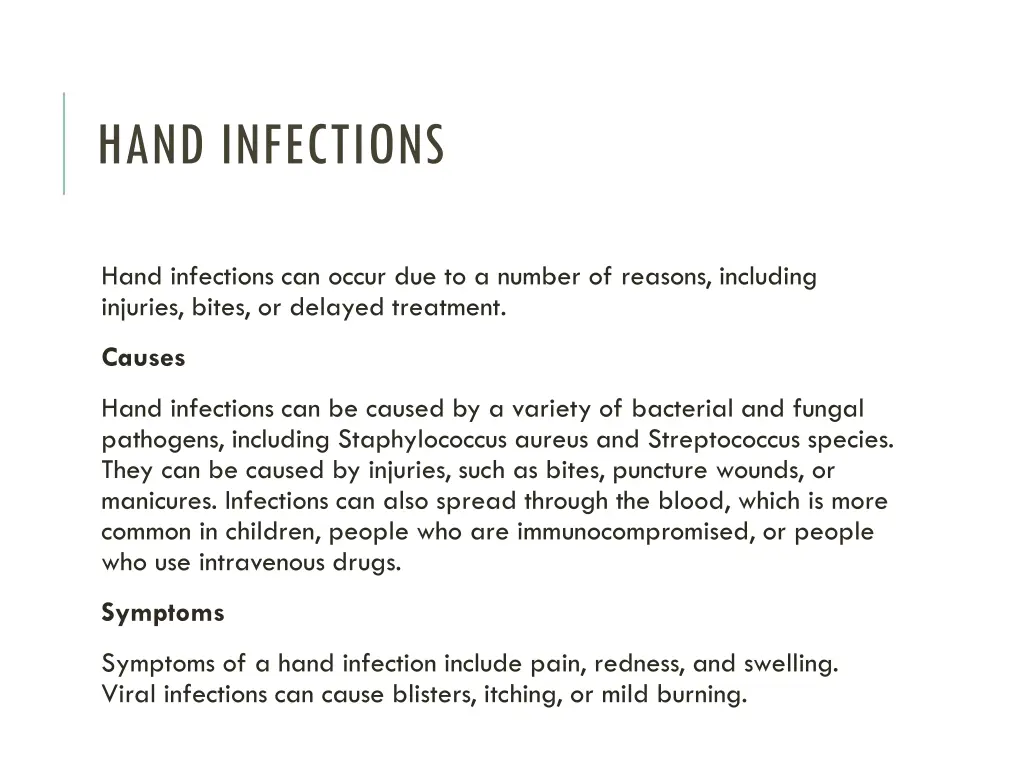 hand infections