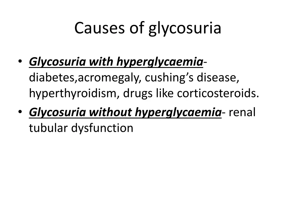causes of glycosuria