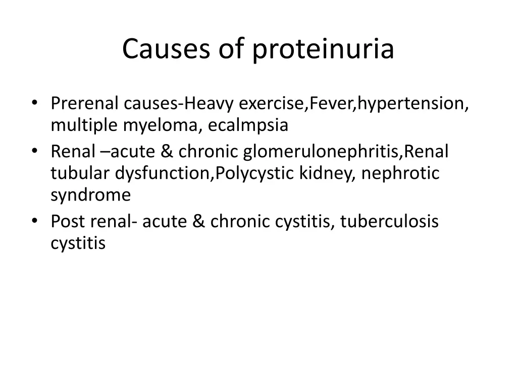 causes of proteinuria