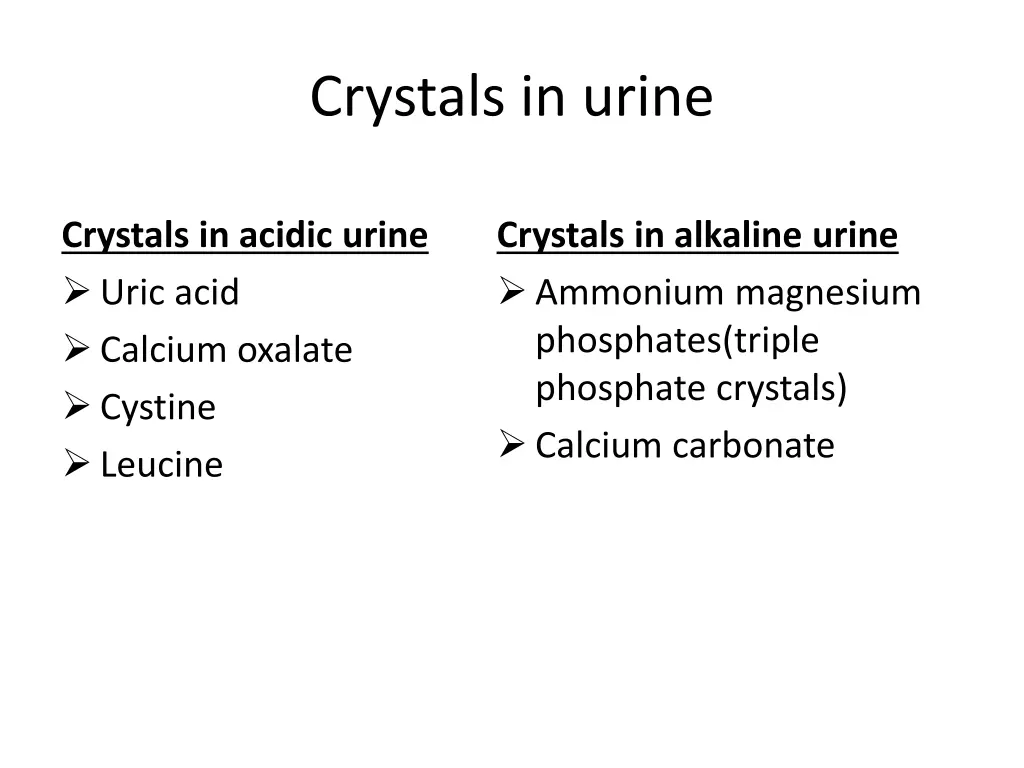 crystals in urine