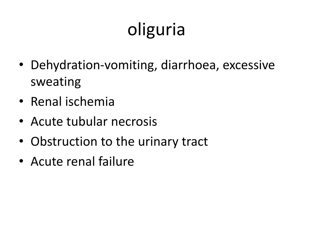 oliguria