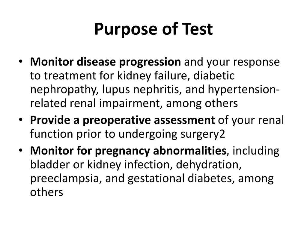 purpose of test 1