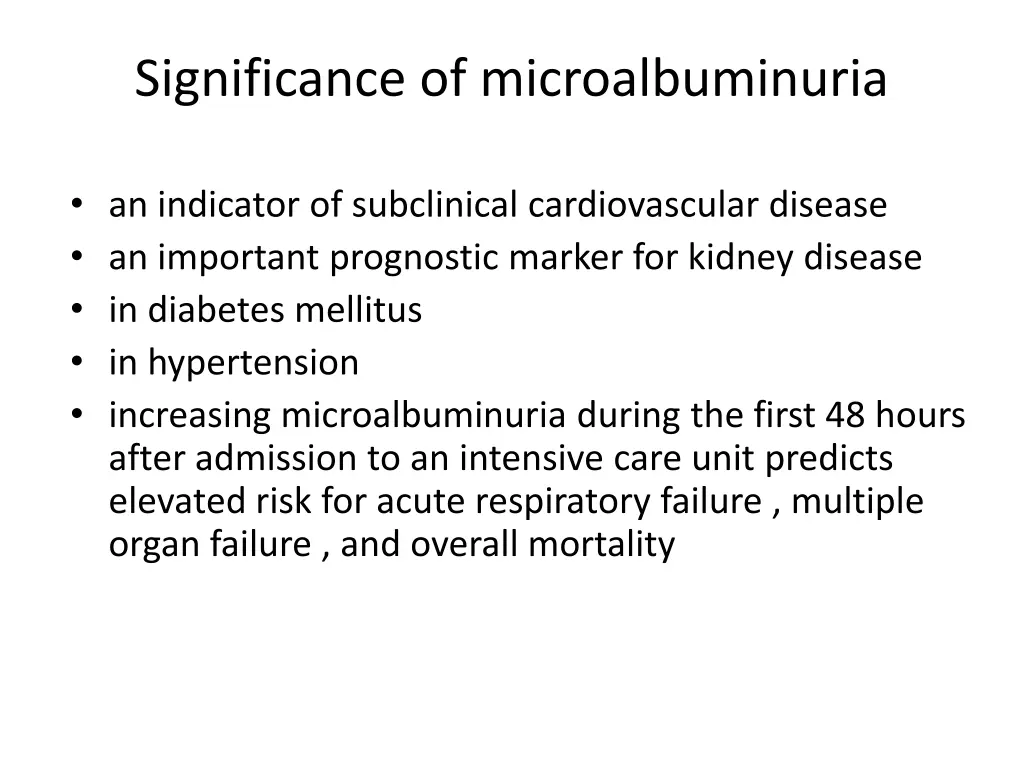 significance of microalbuminuria