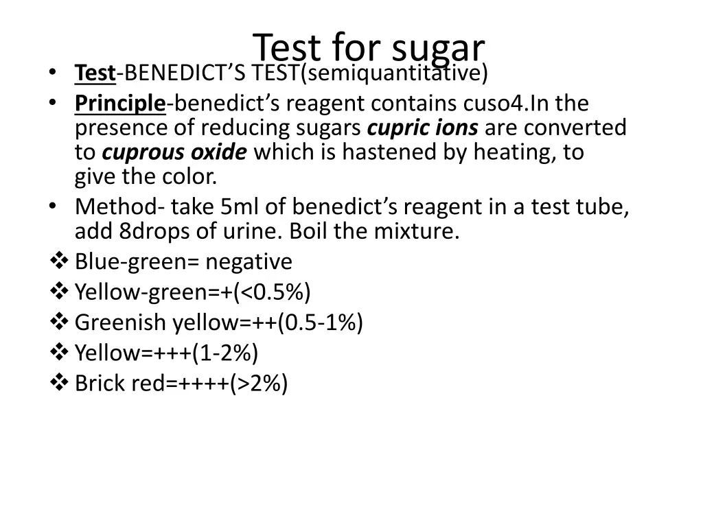 test for sugar