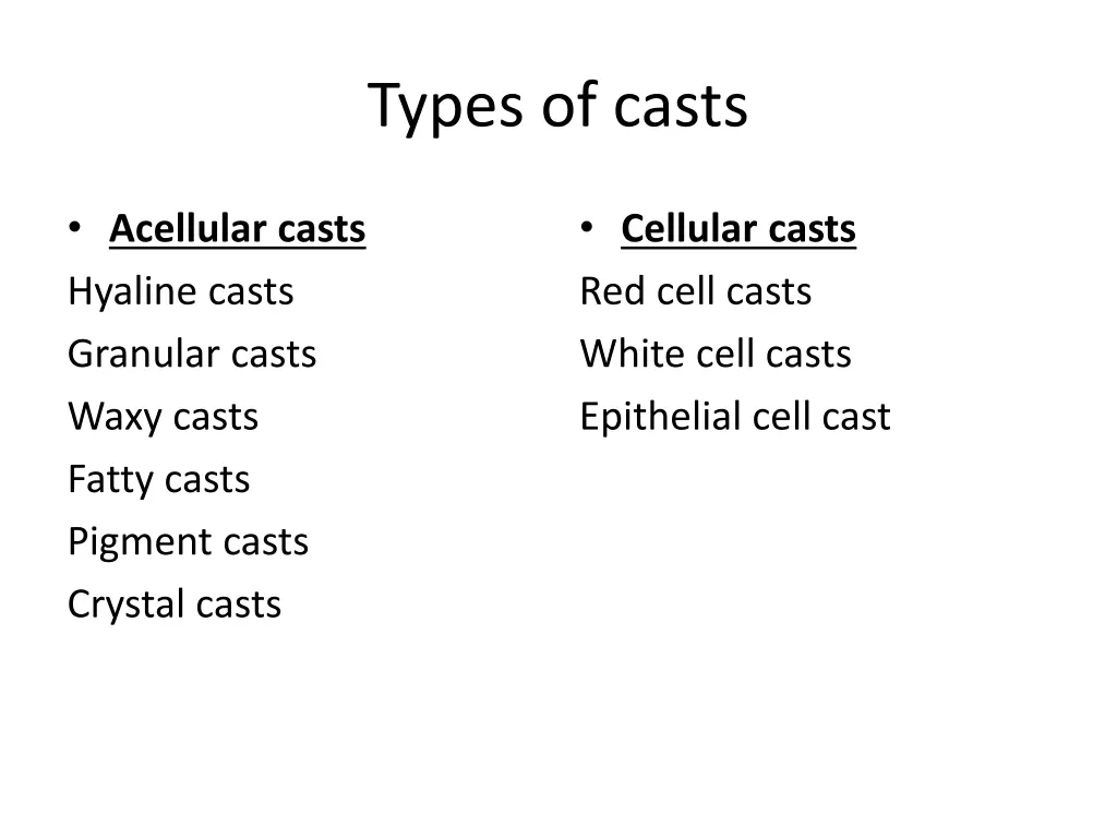 types of casts