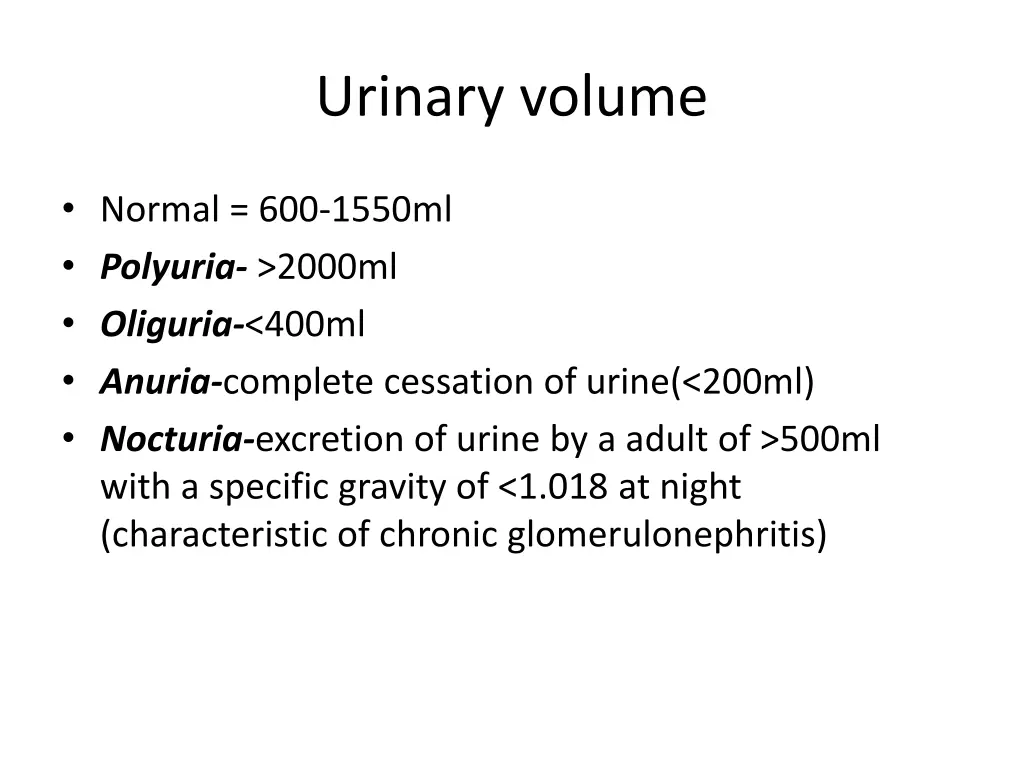 urinary volume