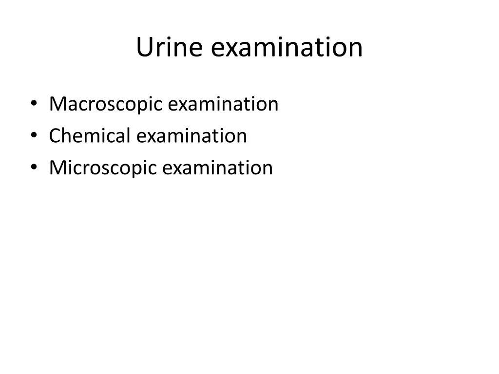 urine examination