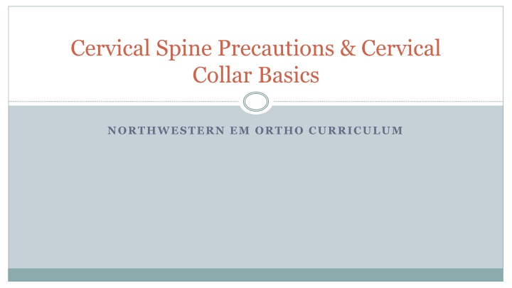 cervical spine precautions cervical collar basics
