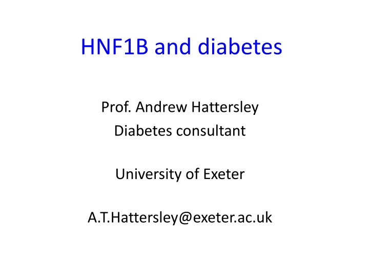 hnf1b and diabetes