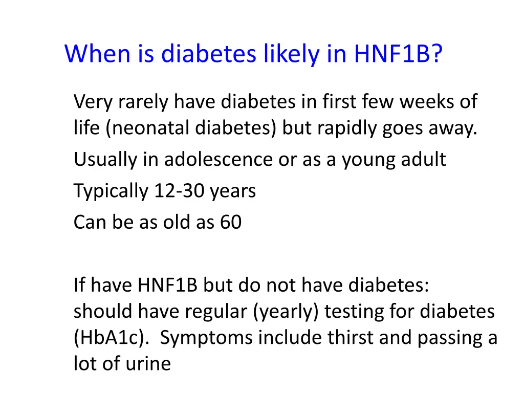 when is diabetes likely in hnf1b