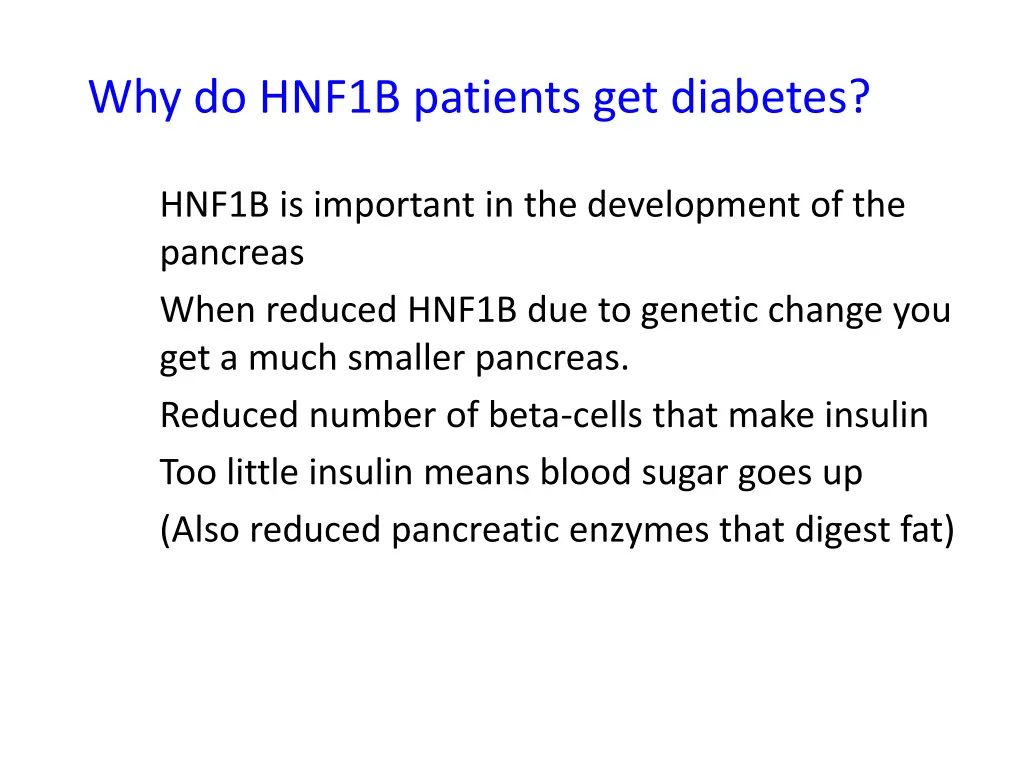 why do hnf1b patients get diabetes 1