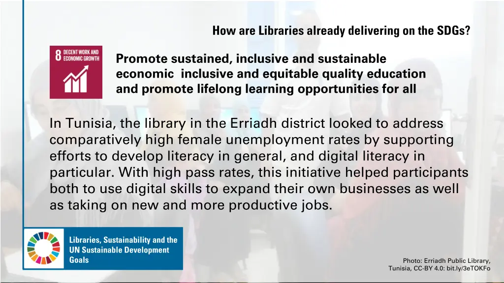 how are libraries already delivering on the sdgs 8