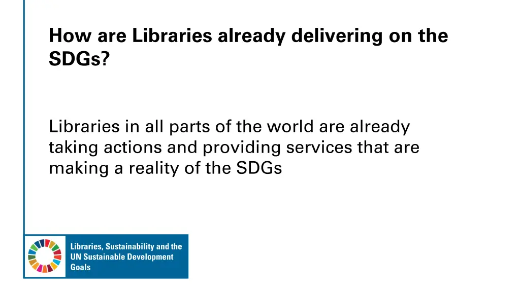 how are libraries already delivering on the sdgs