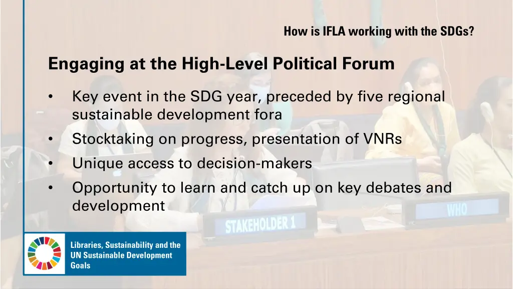 how is ifla working with the sdgs 1