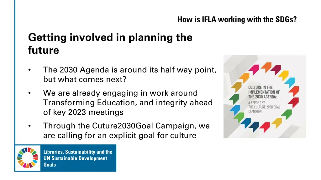 how is ifla working with the sdgs 4