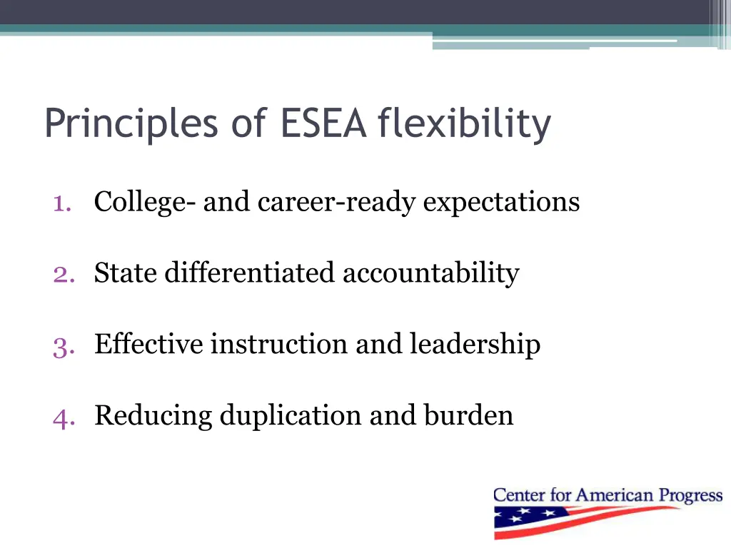 principles of esea flexibility
