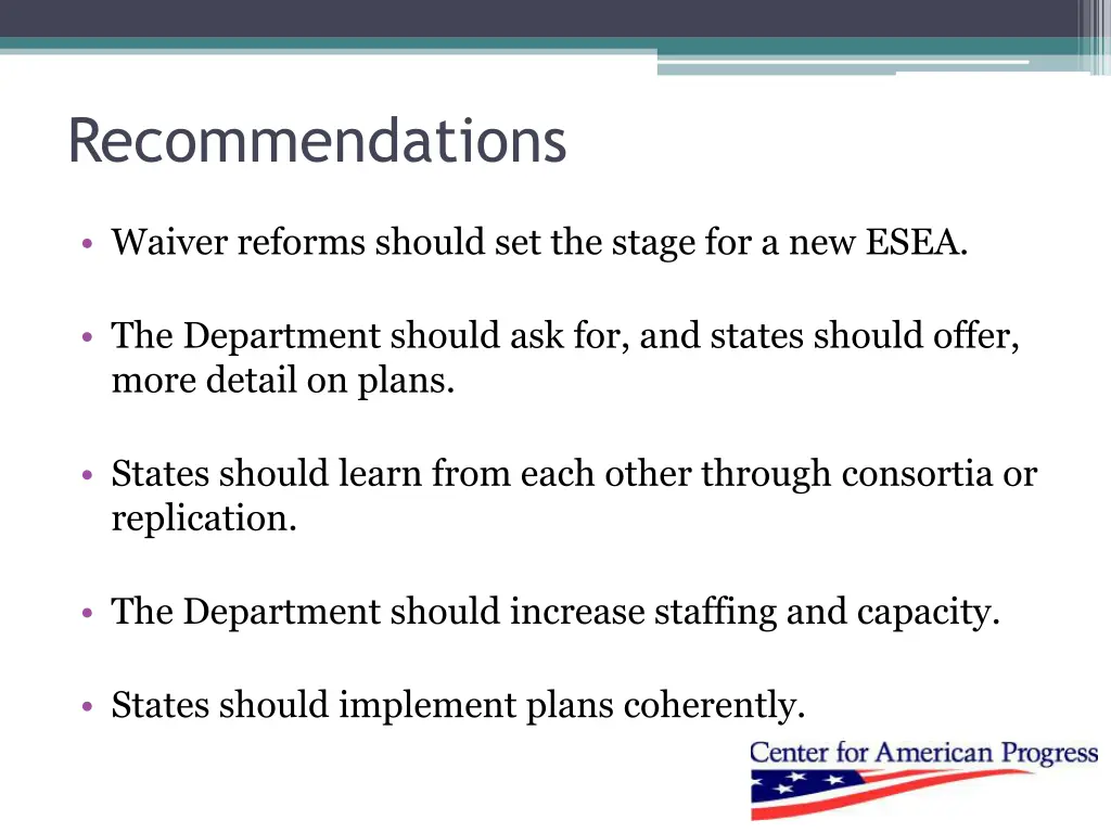 recommendations