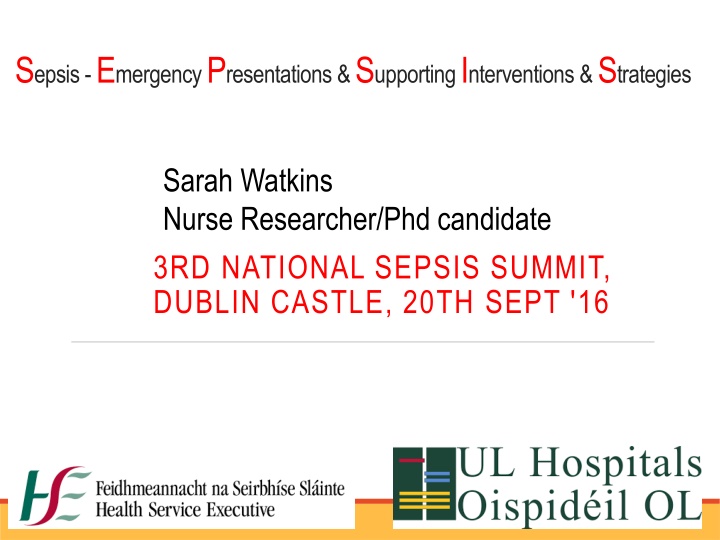 s epsis e mergency p resentations s upporting