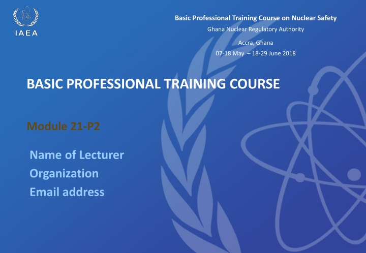 basic professional training course on nuclear