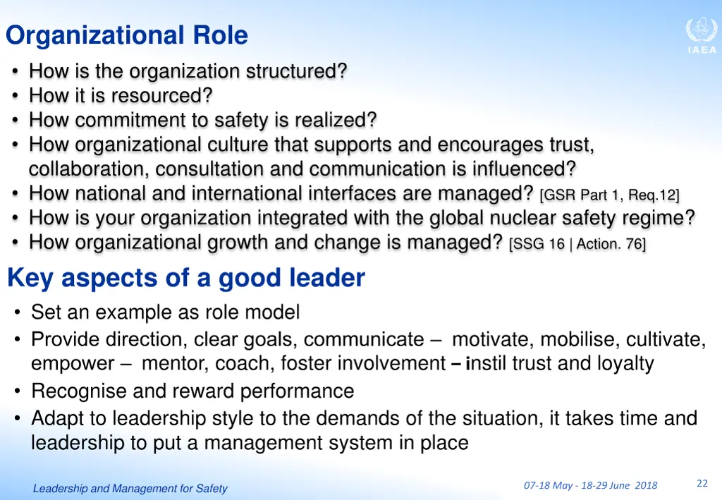 organizational role how is the organization