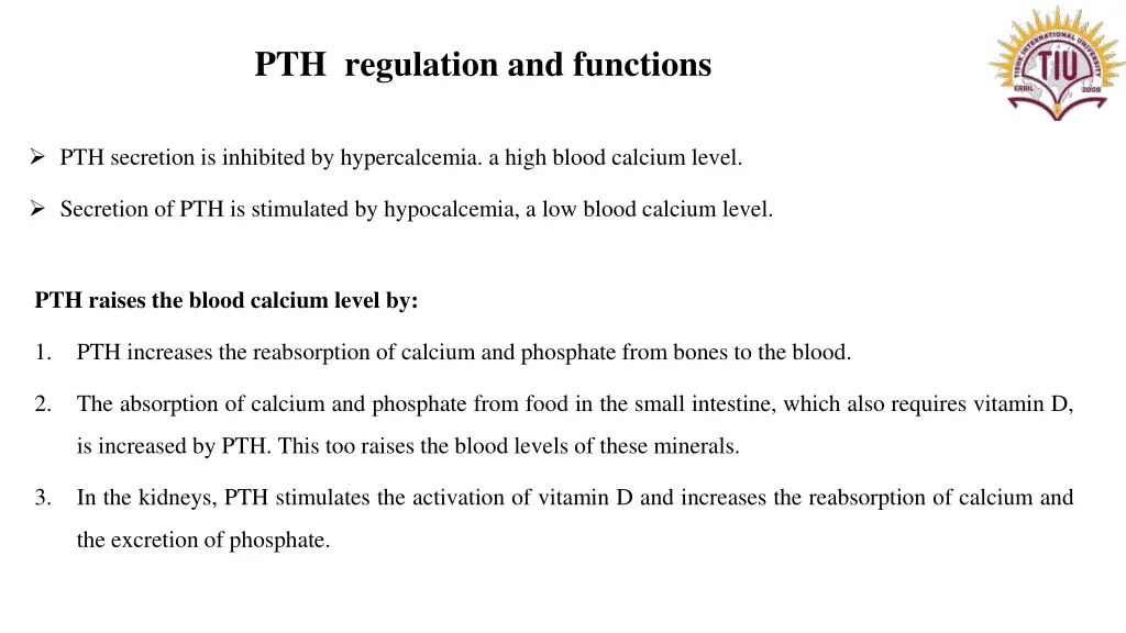pth regulation and functions