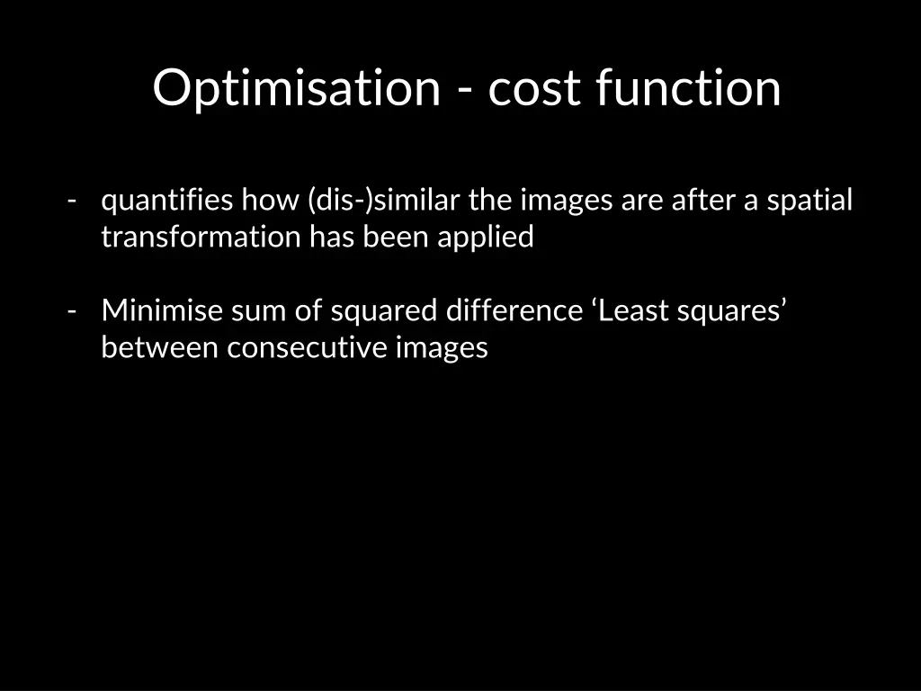 optimisation cost function