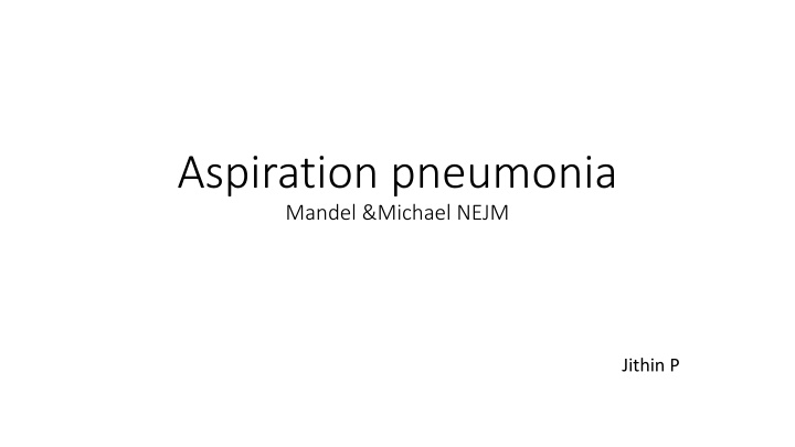 aspiration pneumonia mandel michael nejm