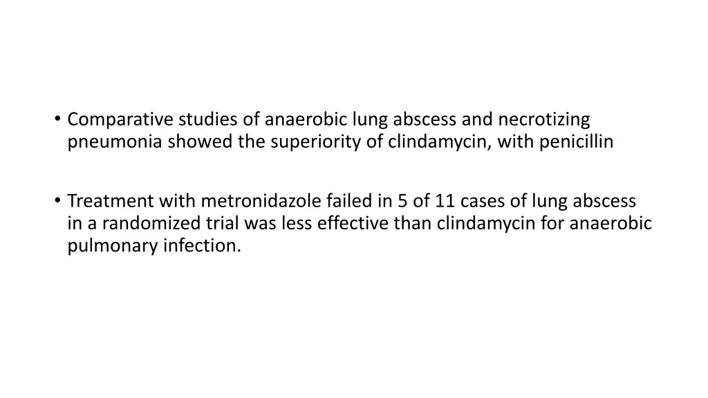 comparative studies of anaerobic lung abscess