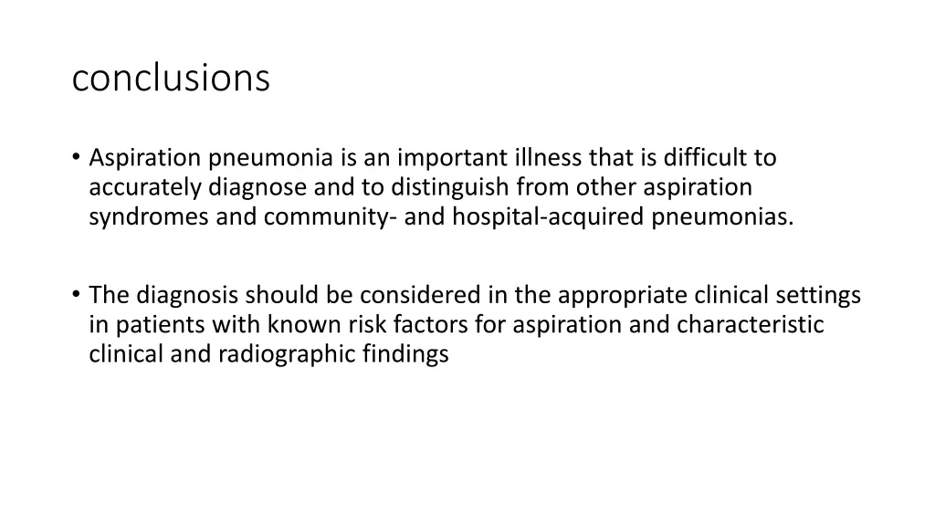 conclusions