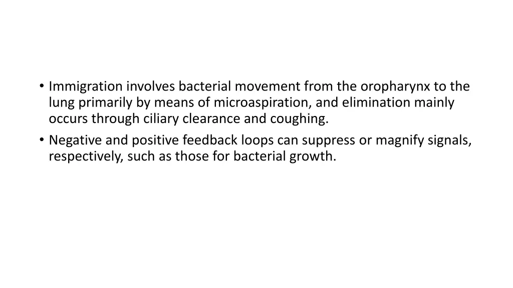 immigration involves bacterial movement from