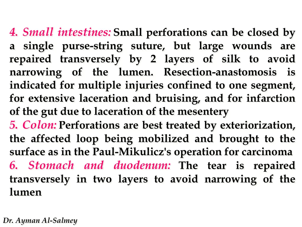 4 small intestines small perforations