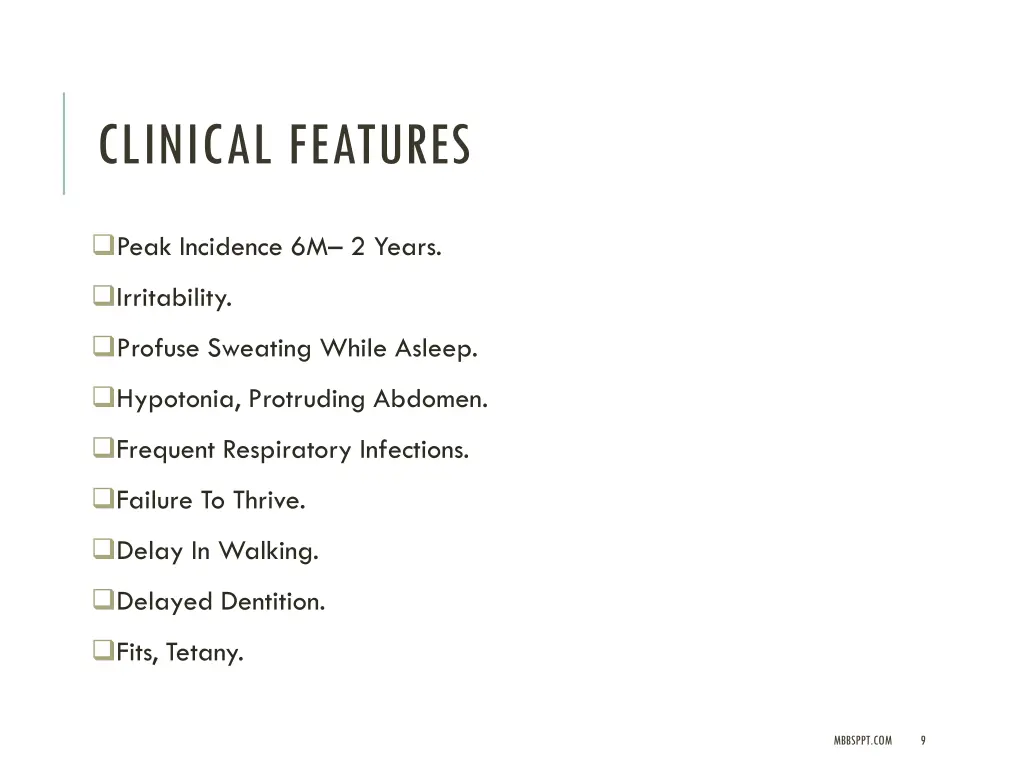 clinical features