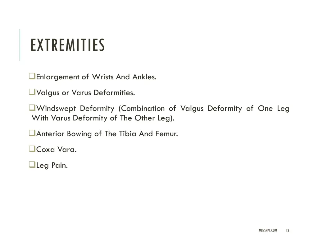 extremities